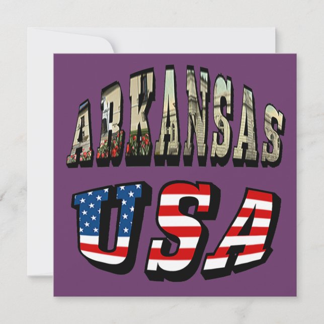 Invitation Arkansas Picture et USA Flag Text (Devant)