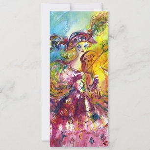 Invitation ARLECCHINA VIOLINIST Mardi Gras Masquerade Party