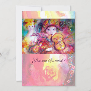 Invitation ARLECCHINO ET COLOMBINA /Mardi Gras vénitien