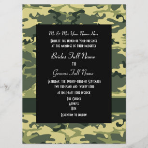 Invitation Armée, chasse ou mariage militaire