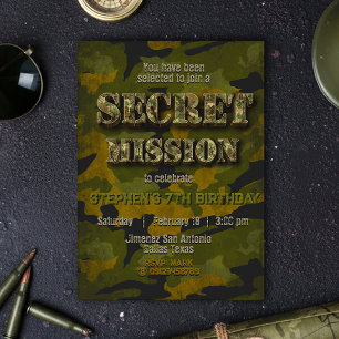 Invitation Armée - Militaire - Soldat - Jour d'anniversaire d