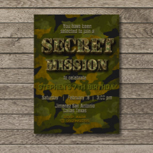 Invitation Armée - Militaire - Soldat - Jour d'anniversaire d