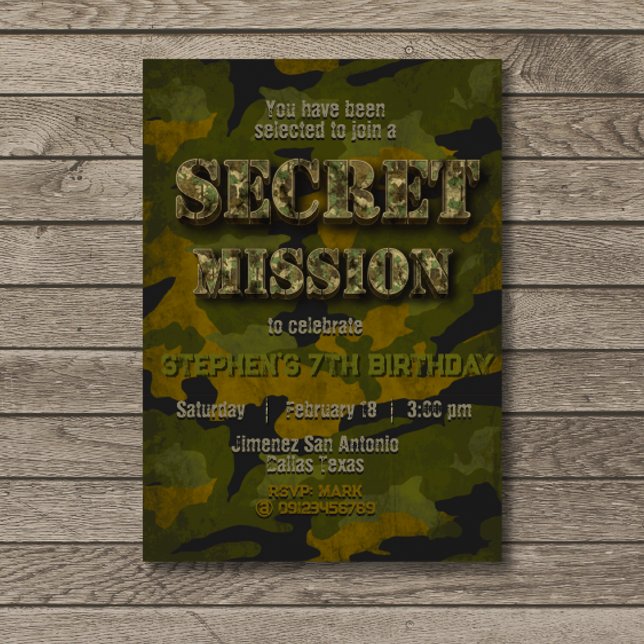 Invitation Armée - Militaire - Soldat - Jour d'anniversaire d (Créateur téléchargé)