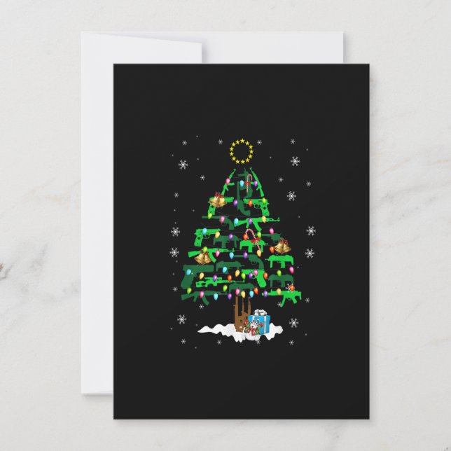 Invitation Armes de Noël Ornement Noël Lumières Jeu de Noël (Devant)