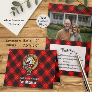 Invitation Armoirie du clan Cunningham sur tartan
