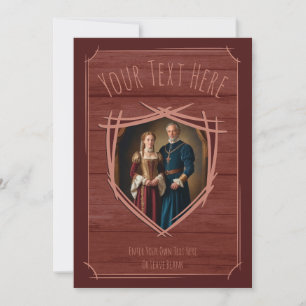 Invitation Armoiries du chevalier Moyen Age Vieux Vintage