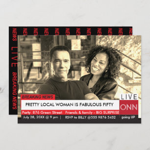 Invitation Arnold Schwarzenegger 50e anniversaire Funny TV Ne