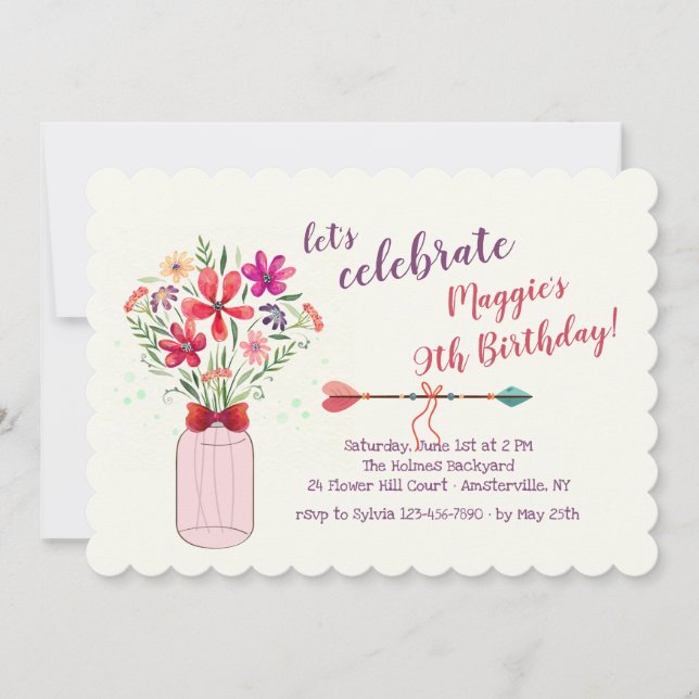 Invitation Arrangement Fleurs Sauvages (Devant)