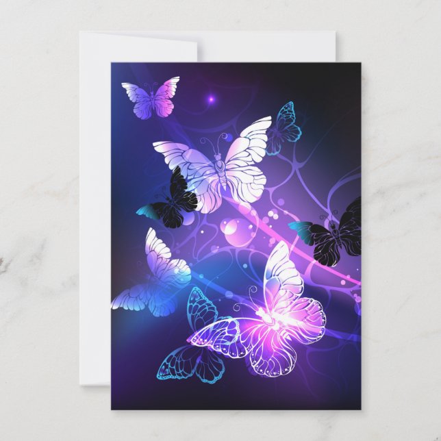 Invitation Arrière - plan aux papillons de nuit (Devant)