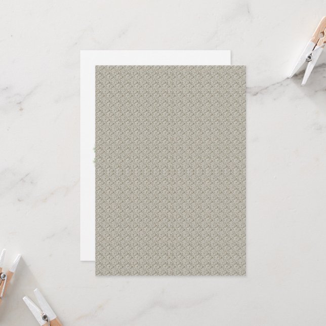 Invitation arrière - plan beige avec motif de petits carrés (Devant/Arrière en situation)