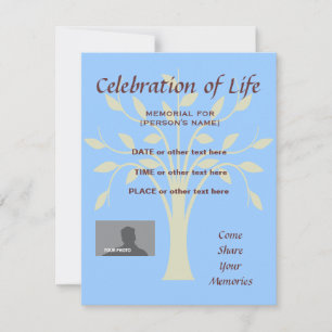 Invitation Arrière - plan bleu de l'arbre de vie