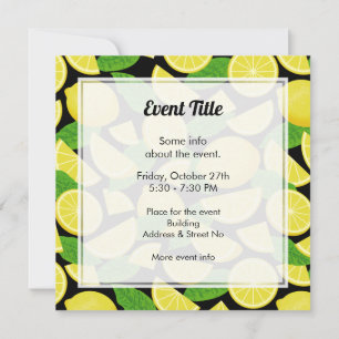 Invitation Arrière - plan citron