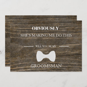 Invitation Arrière - plan De Bois Serez-Vous Mon Groomsman ?