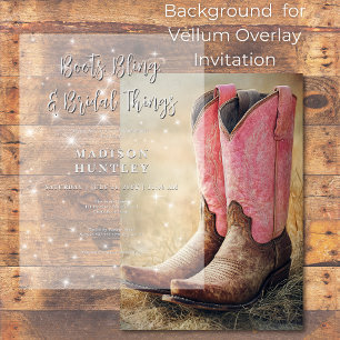 Invitation Arrière - plan de Fête des mariées Cowboy Boots &