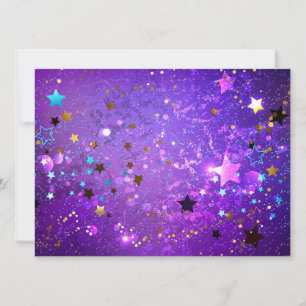 Invitation Arrière - plan de feuille violet avec étoiles