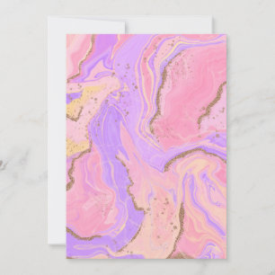 Invitation Arrière - plan en marbre - rose & violet