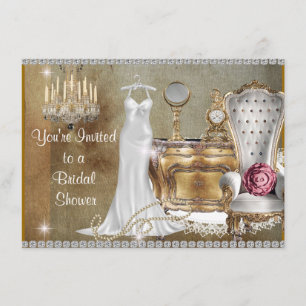 Invitation arrière - plan FAUX D'INVITATION DE DOUCHE BRIDAL 