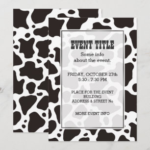 Invitation arrière - plan motif de vache