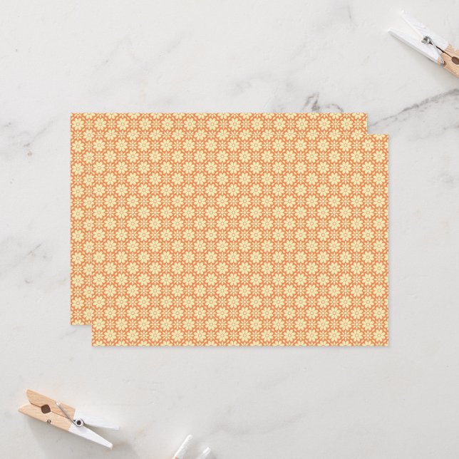 Invitation arrière - plan orange et blanc avec motif (Devant/Arrière en situation)