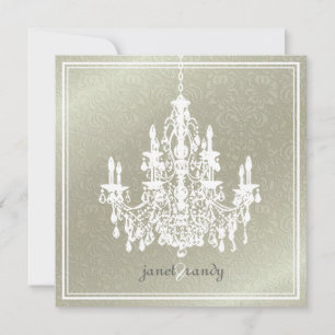 Invitation arrière - plan PixDezines Chandelier+Fidora Damask