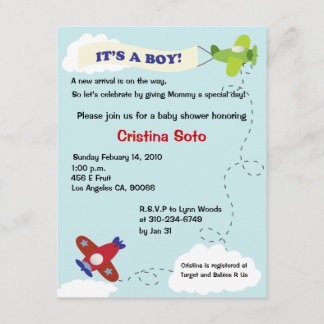 Invitation Arrivée de l'avion