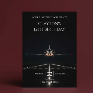 Invitation Arrivée d'un Jet de Luxe pour une Fête d'Anniversa