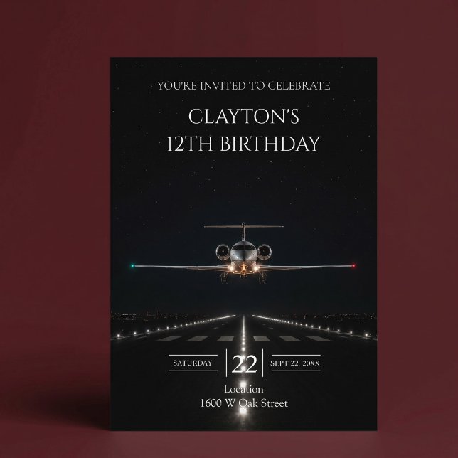 Invitation Arrivée en jet de luxe exécutif pour une fête d'an (Créateur téléchargé)