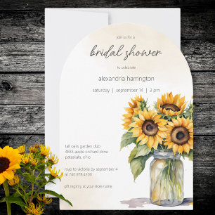 Invitation Arrosage Champêtre de Tournesols de Mariage