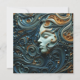 Invitation Art 3D de la femme Lune