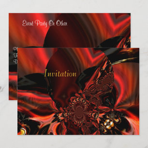 Invitation Art Abstrait Bijoux Soie En Rouge