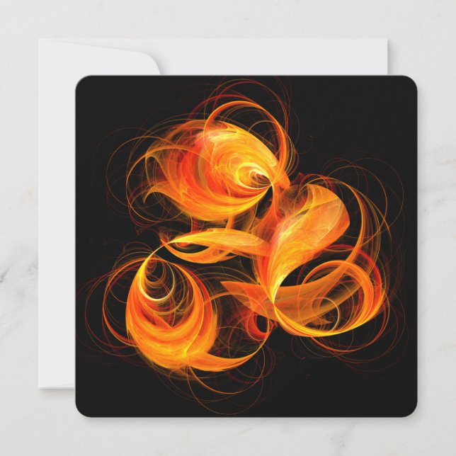 Invitation Art abstrait boule de feu (Devant)