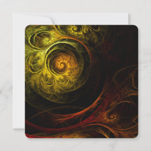 Invitation Art abstrait floral rouge lever de soleil