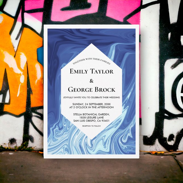 Invitation Art Abstrait moderne Chef-d'oeuvre Mariage élégant (Créateur téléchargé)