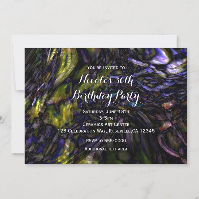 Invitation Art abstrait moderne éclaboussure de couleur fête  (Devant)