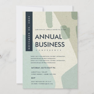 INVITATION ART ABSTRAIT MODERNE ÉVÉNEMENT DE CONFÉRENCE BLEU 