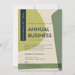 INVITATION ART ABSTRAIT MODERNE ÉVÉNEMENT DE CONFÉRENCE VERT 