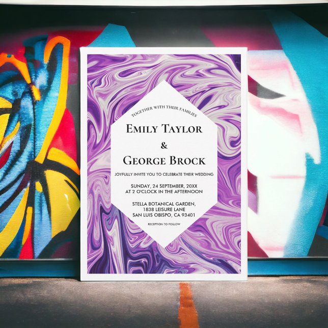 Invitation Art Abstrait moderne Galaxy Script Mariage élégant (Créateur téléchargé)