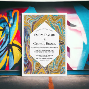 Invitation Art Abstrait moderne Liquid Peinture Artiste Maria