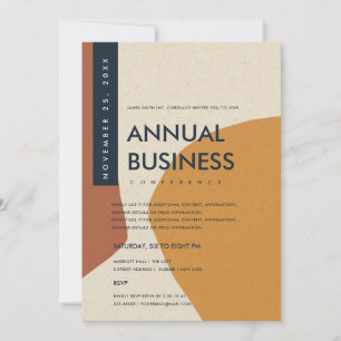 INVITATION ART ABSTRAIT MODERNE ORANGE ROUILLE ÉVÉNEMENT DE C