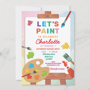 Invitation Art Anniversaire Peinture Fête Peinture Artisanat