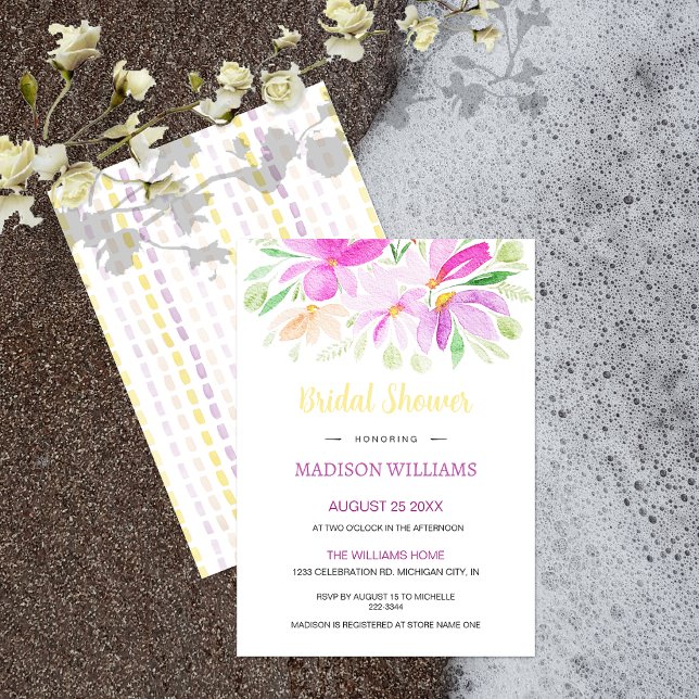Invitation Art aquarelle florale bohème d'été (Créateur téléchargé)