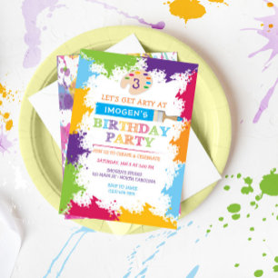 Invitation Art Artisanat Peinture Anniversaire Fête Invitatio