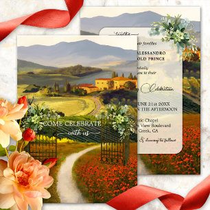Invitation Art artistique Mariage italien toscan