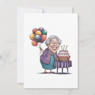 Invitation Art de ballon de fête d'anniversaire humoristique