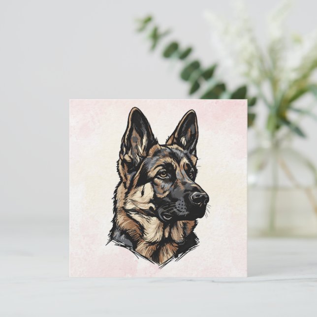 Invitation Art de Berger Allemand (Debout devant)