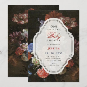 Invitation art de bouquet floral vintage pour baby shower