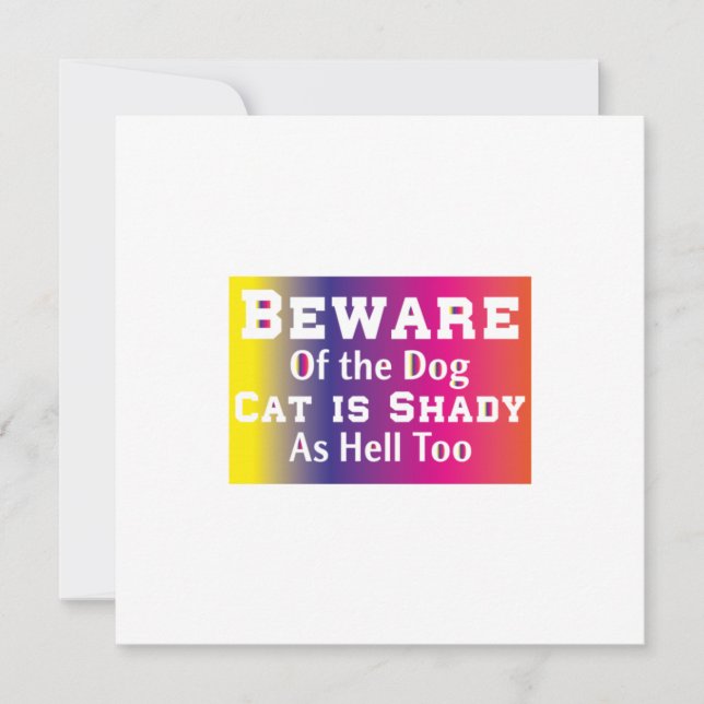 Invitation Art de chat Attention au chien (Devant)