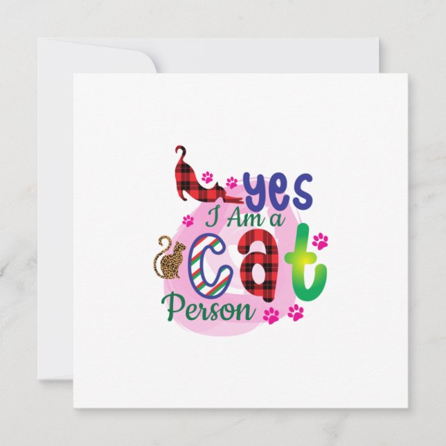 Invitation Art de chat Je suis une personne à chats (Devant)