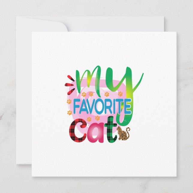 Invitation Art de chat Mon chat préféré (Devant)