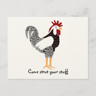 Invitation Art de coq : Cadeaux de dentelle noirs de poulet